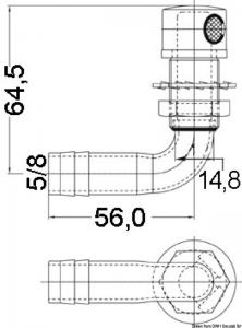 Sfiato inox 90° 16 mm